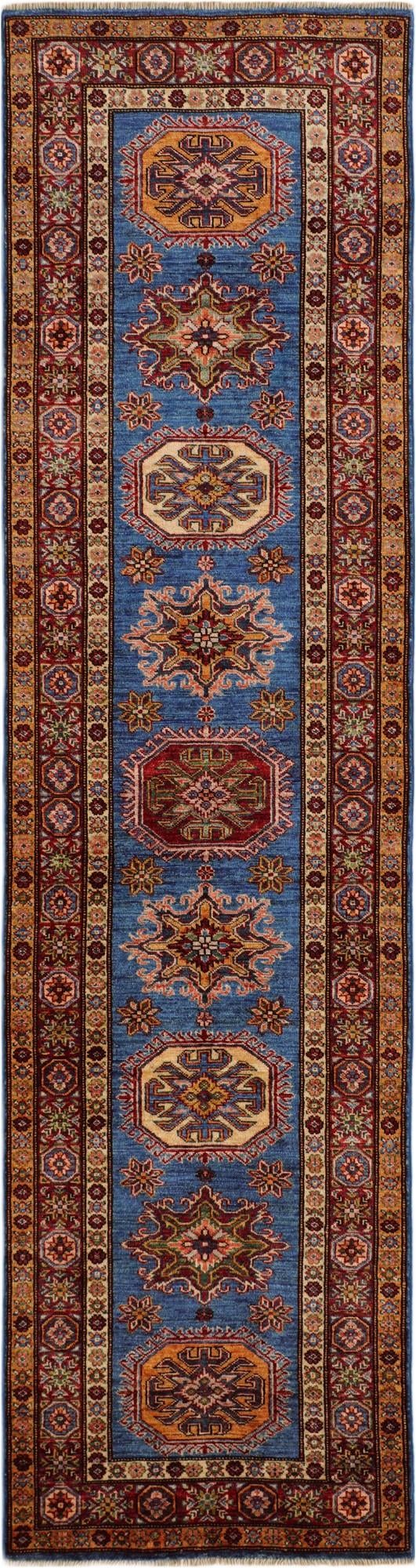 2' 8 x 10' Hand Knotted Kazak Runner Rug