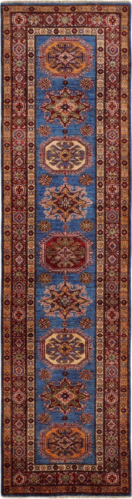 2' 8 x 10' Hand Knotted Kazak Runner Rug
