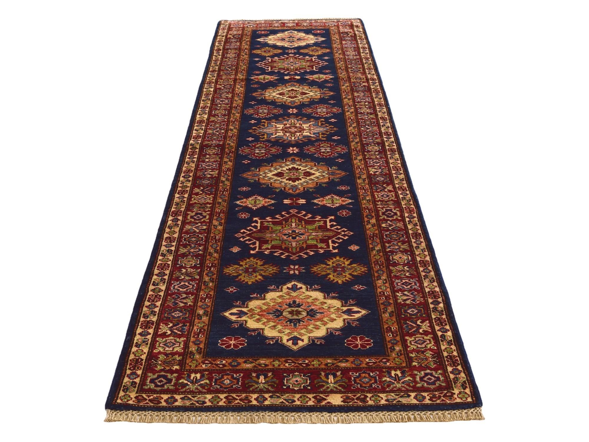 2' 8 x 10' 3 Hand Knotted Kazak Runner Rug