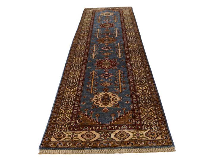 2' 9 x 10' 11 Hand Knotted Kazak Runner Rug