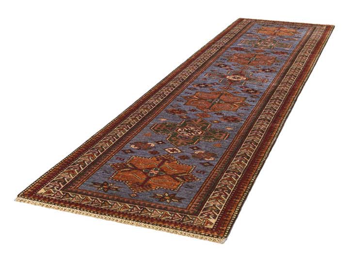 2' 7 x 10' Hand Knotted Kazak Runner Rug