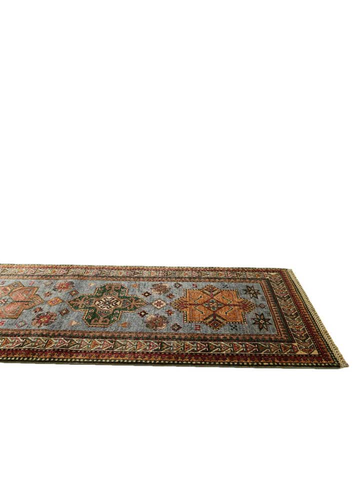 2' 7 x 10' Hand Knotted Kazak Runner Rug