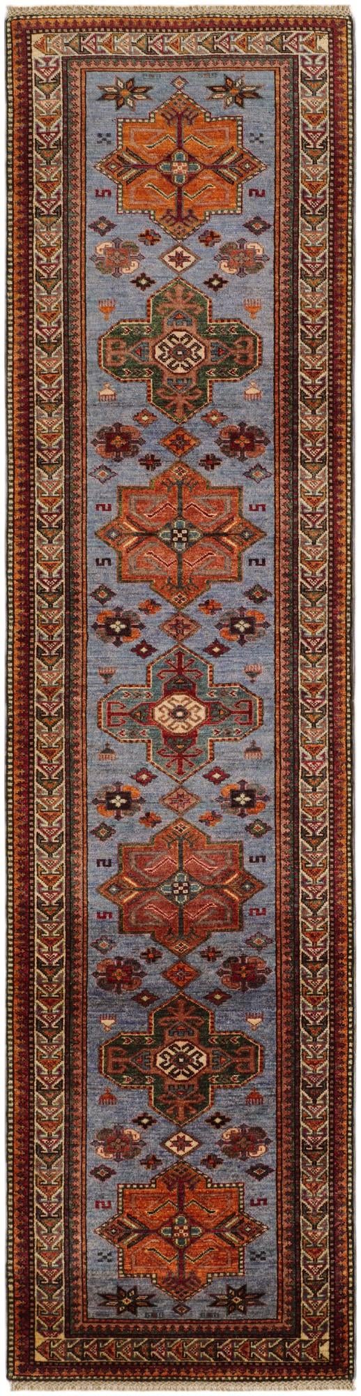 2' 7 x 10' Hand Knotted Kazak Runner Rug