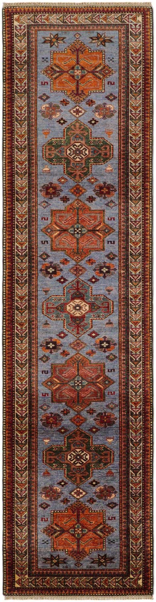 2' 7 x 10' Hand Knotted Kazak Runner Rug