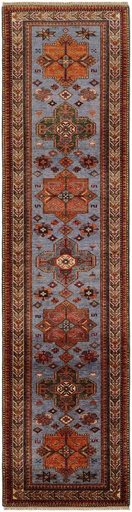 2' 7 x 10' Hand Knotted Kazak Runner Rug
