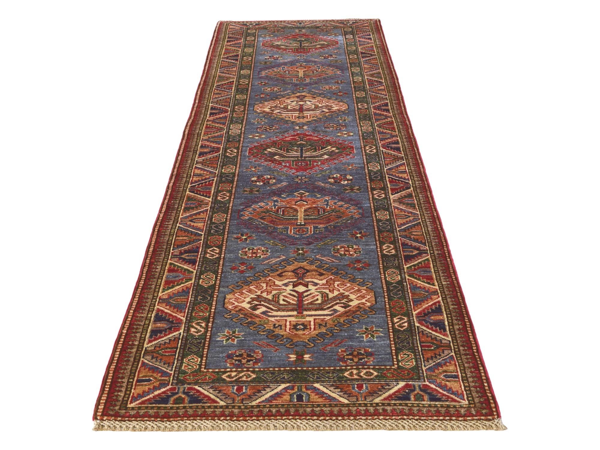 2' 9 x 9' 10 Hand Knotted Kazak Runner Rug