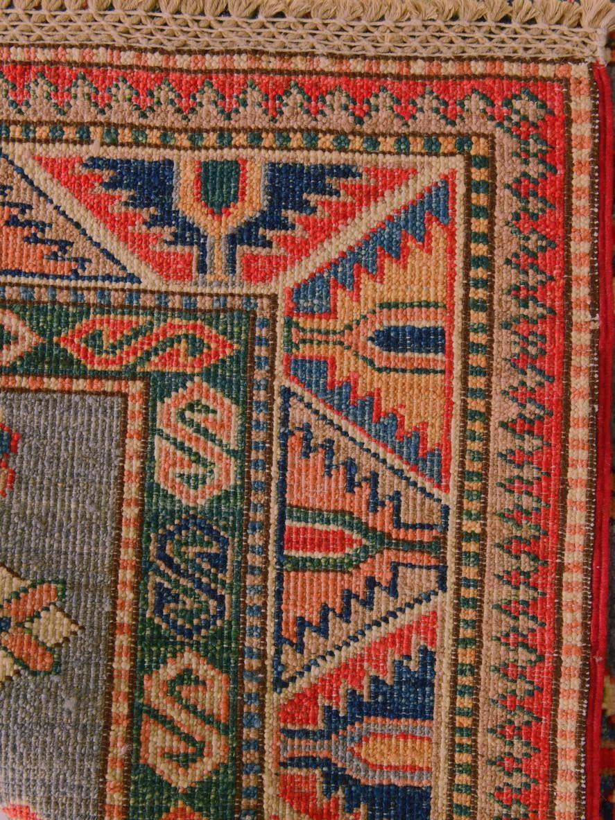 Detail image 12 of 12: 2' 9 x 9' 10 Hand Knotted Kazak Runner Rug