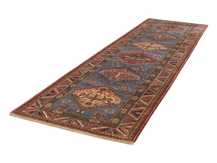 Detail image of 2' 10 x 10' Hand Knotted Kazak Runner Rug