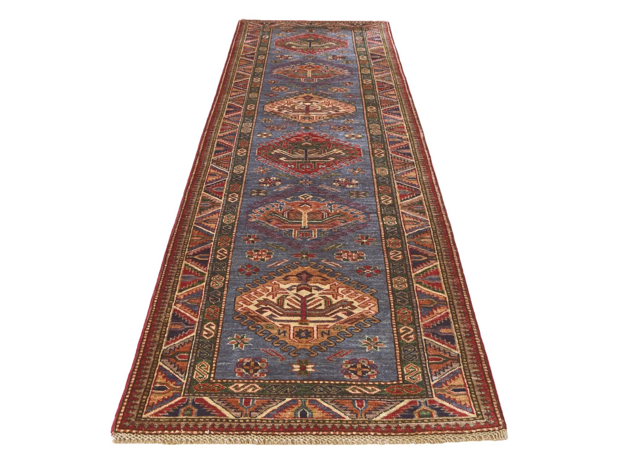 2' 10 x 10' Hand Knotted Kazak Runner Rug