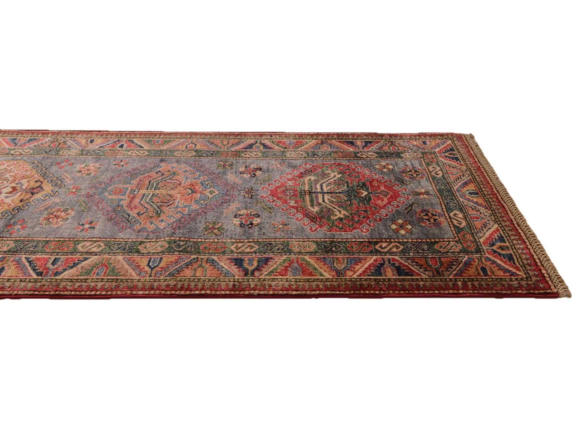 2' 10 x 10' Hand Knotted Kazak Runner Rug