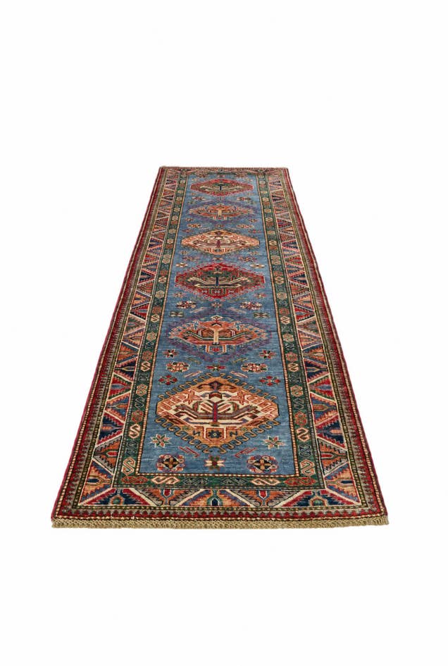 Detail image of 2' 10 x 10' Hand Knotted Kazak Runner Rug