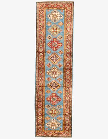 2' 9 x 9' 9 Hand Knotted Kazak Runner Rug
