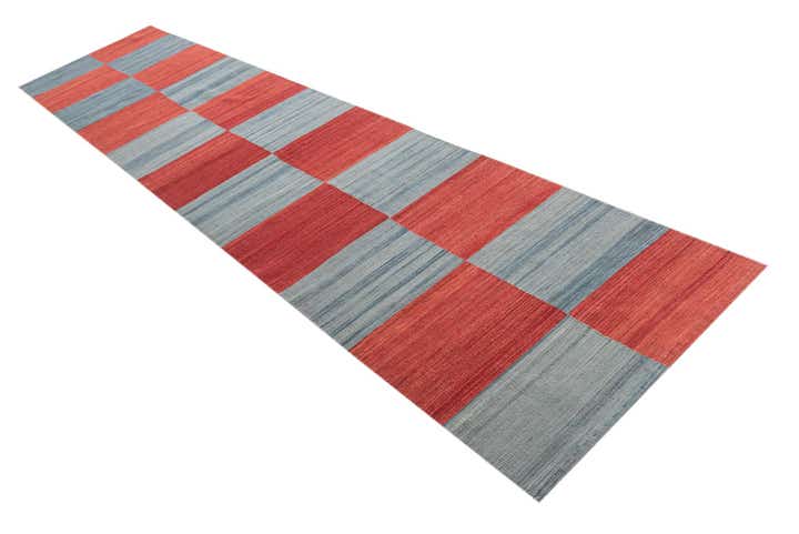 2' 9 x 12' 5 Hand Woven Kilim Modern Wool Runner Rug