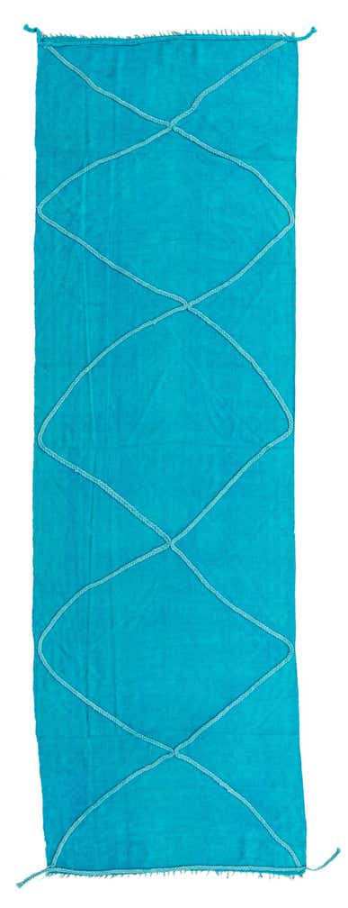 110cm x 345cm Handgewebt Kilim Modern Wolle Läufer Teppich