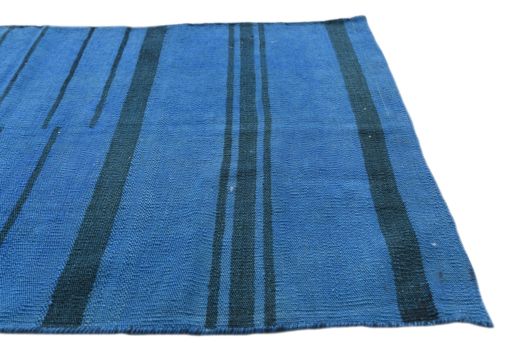 2' 8 x 7' 9 Hand Woven Kilim Modern Wool Runner Rug