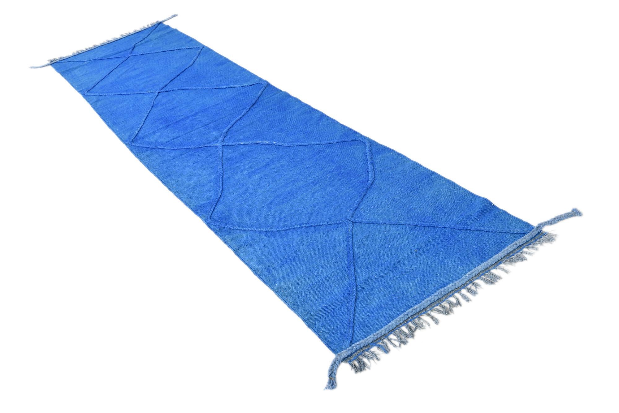 4' 2 x 9' 10 Hand Woven Kilim Modern Wool Runner Rug