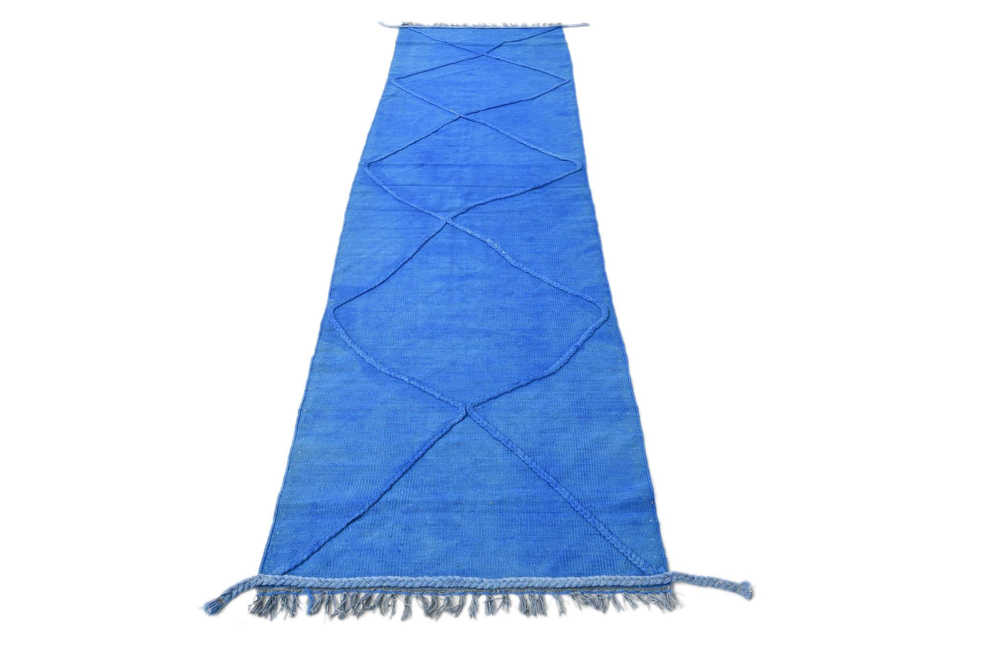 4' 2 x 9' 10 Hand Woven Kilim Modern Wool Runner Rug