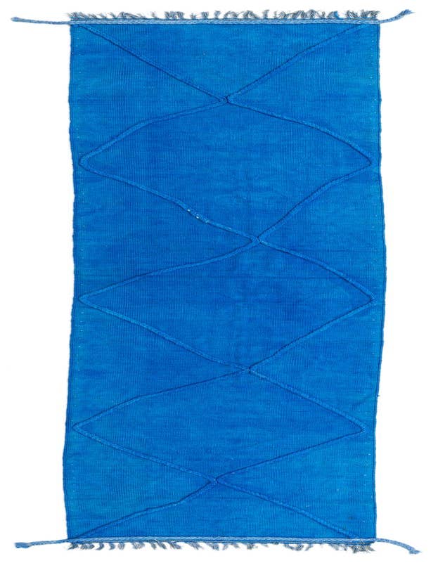Detail image of 4' 2 x 9' 10 Hand Woven Kilim Modern Wool Runner Rug