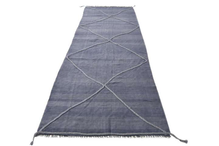 3' 7 x 11' 1 Hand Woven Kilim Modern Wool Runner Rug