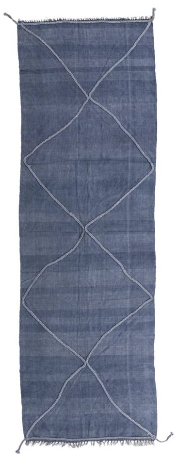 Detail image of 3' 7 x 11' 1 Hand Woven Kilim Modern Wool Runner Rug