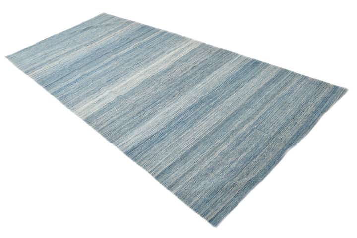 4' 8 x 10' 8 Hand Woven Kilim Modern Wool Runner Rug