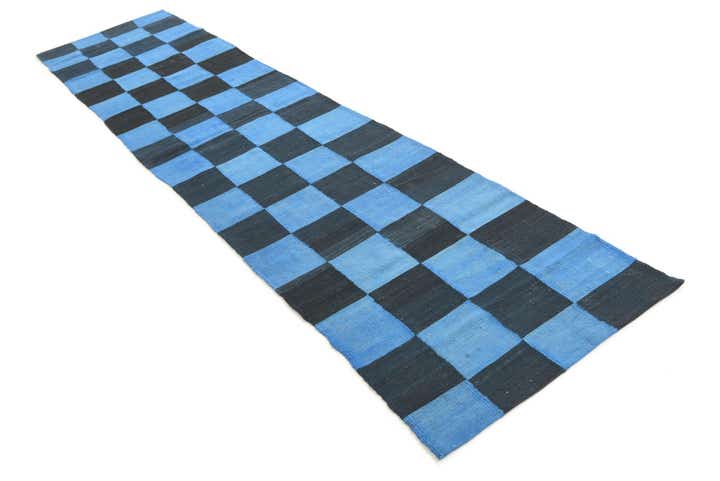 2' 6 x 11' 5 Hand Woven Kilim Modern Wool Runner Rug