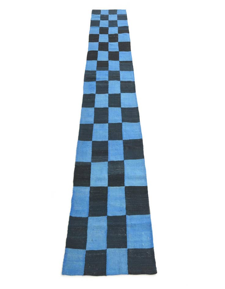 Detail image of 2' 6 x 11' 5  Hand Woven Kilim Modern Wool Runner Rug