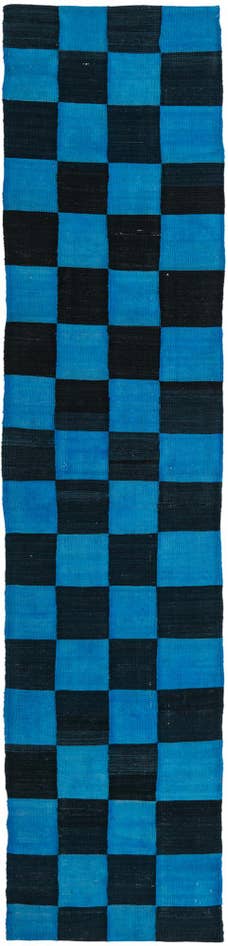 Detail image of 2' 6 x 11' 5 Hand Woven Kilim Modern Wool Runner Rug