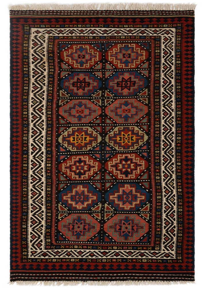 4' 1 x 10' 6 Kilim Wool Runner Rug