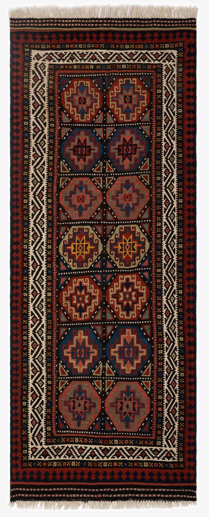 4' 1 x 10' 6 Kilim Wool Runner Rug