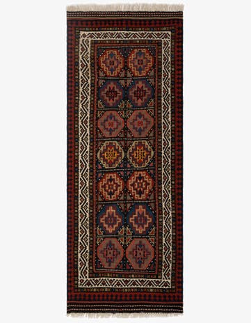 4' 1 x 10' 6 Kilim Wool Runner Rug