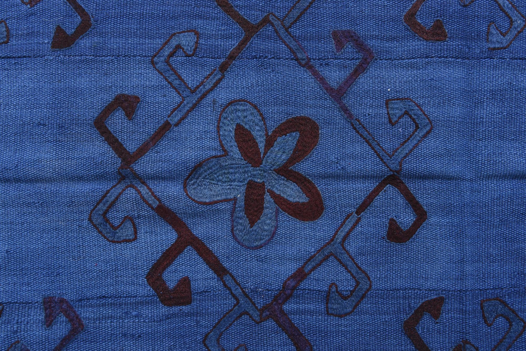 3' 7 x 8' 8 Hand Woven Kilim Suzani Wool Runner Rug