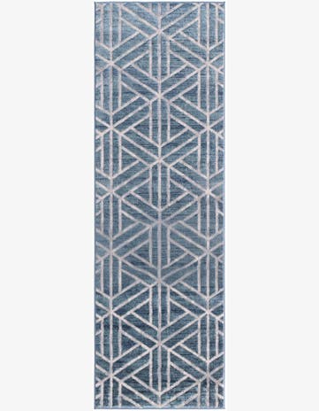 Blue Lattice Trellis Runner Rug