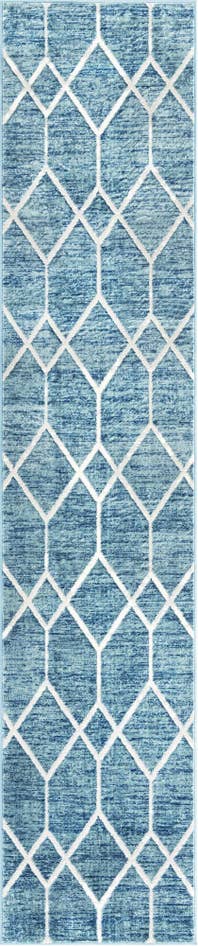 Detail image of 2' 7 x 13' Lattice Trellis Runner Rug