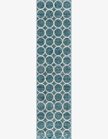 Blue Lattice Trellis Runner Rug