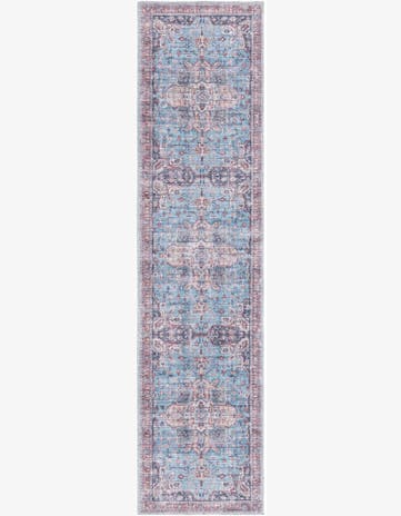 Blue Washable Maahru Runner Rug