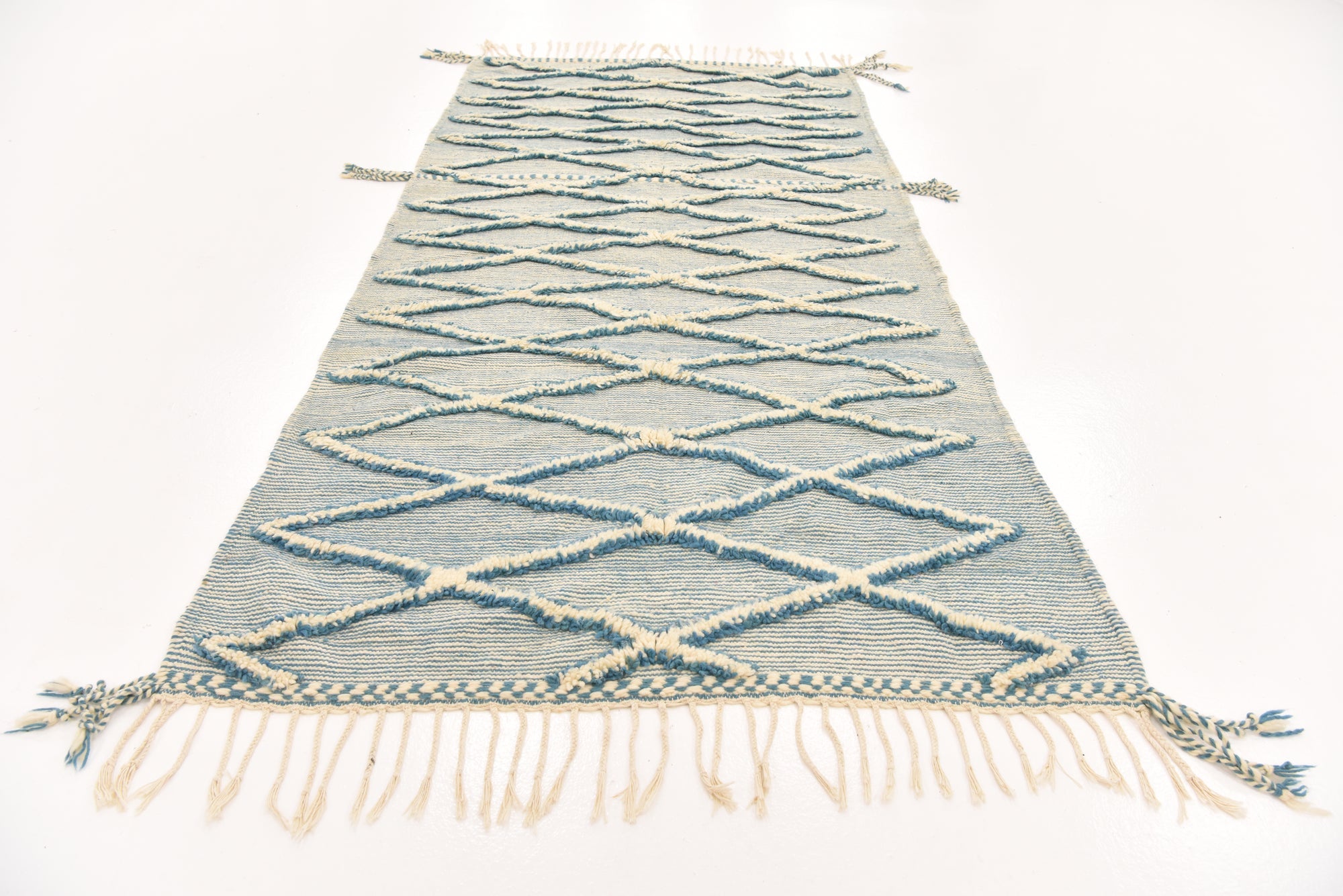 4' 8 x 9' 7 Hand Knotted Moroccan Wool Runner Rug