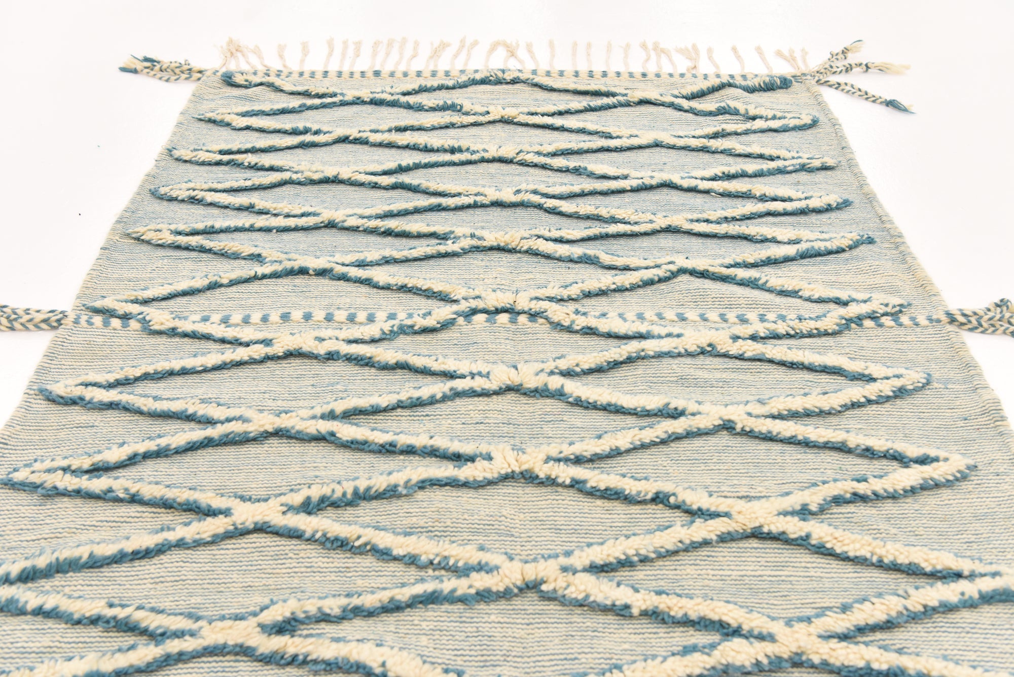 4' 8 x 9' 7 Hand Knotted Moroccan Wool Runner Rug