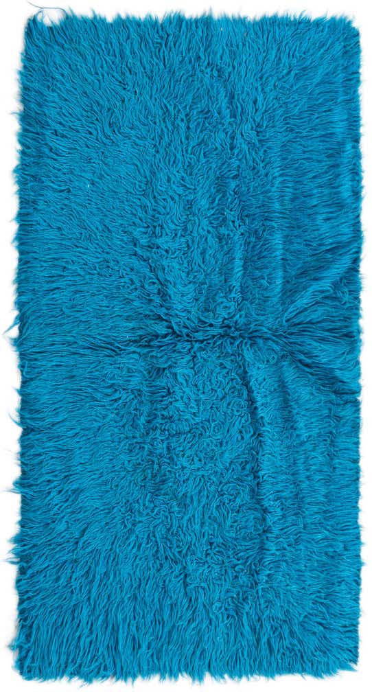 2' 2 x 4' 4 Hand Knotted Moroccan Wool Runner Rug