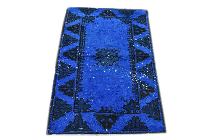 Detail image of 2' 3 x 4' 3 Hand Knotted Moroccan Wool Runner Rug