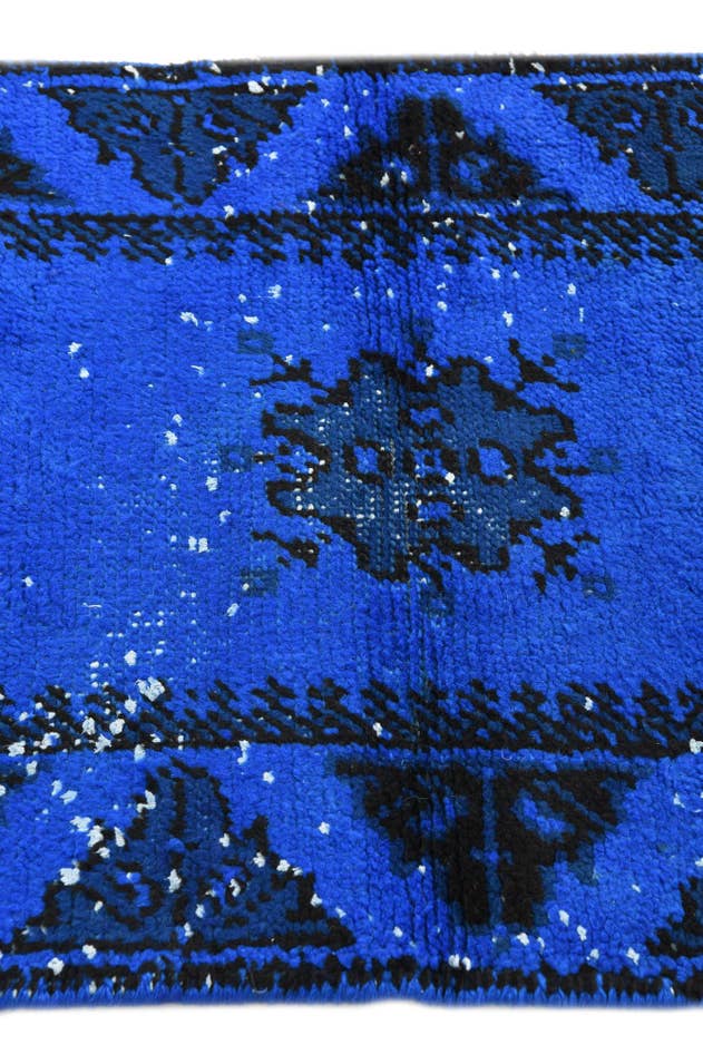 Detail image of 2' 3 x 4' 3 Hand Knotted Moroccan Wool Runner Rug