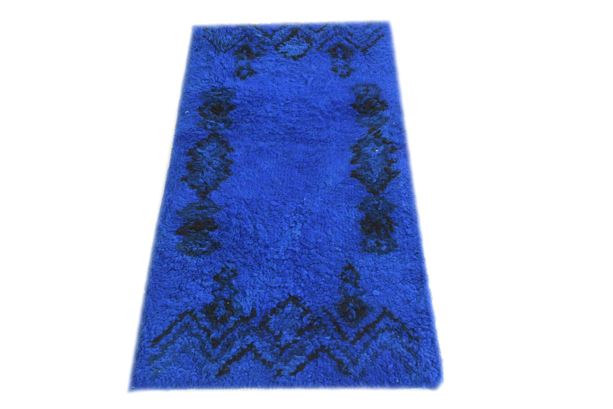 1' 10 x 3' 8 Hand Knotted Moroccan Oriental Wool Runner Rug