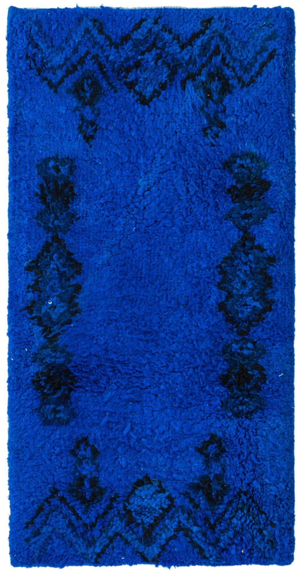 1' 10 x 3' 8 Hand Knotted Moroccan Oriental Wool Runner Rug