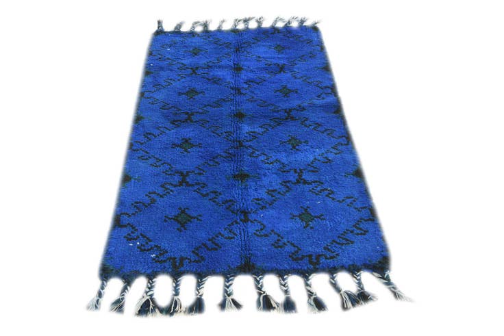 Detail image of 2' 10 x 5' 1 Hand Knotted Moroccan Wool Runner Rug