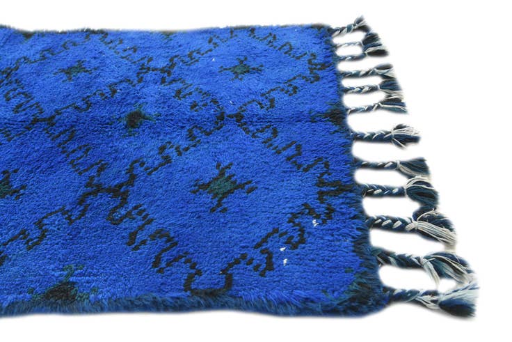 Detail image of 2' 10 x 5' 1 Hand Knotted Moroccan Wool Runner Rug