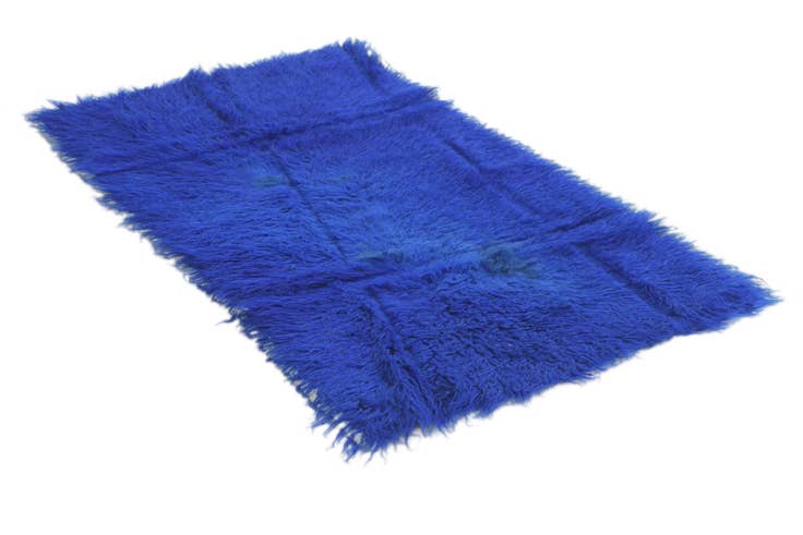 Detail image of 2' 4 x 4' 2 Hand Knotted Moroccan Wool Runner Rug