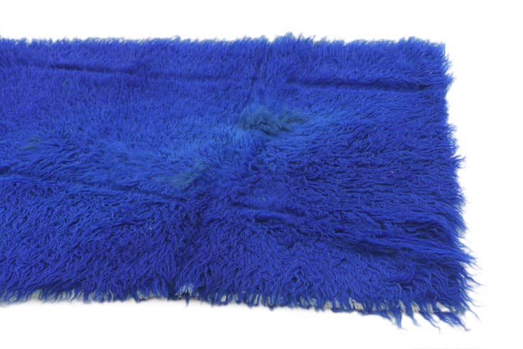 Detail image of 2' 4 x 4' 2 Hand Knotted Moroccan Wool Runner Rug
