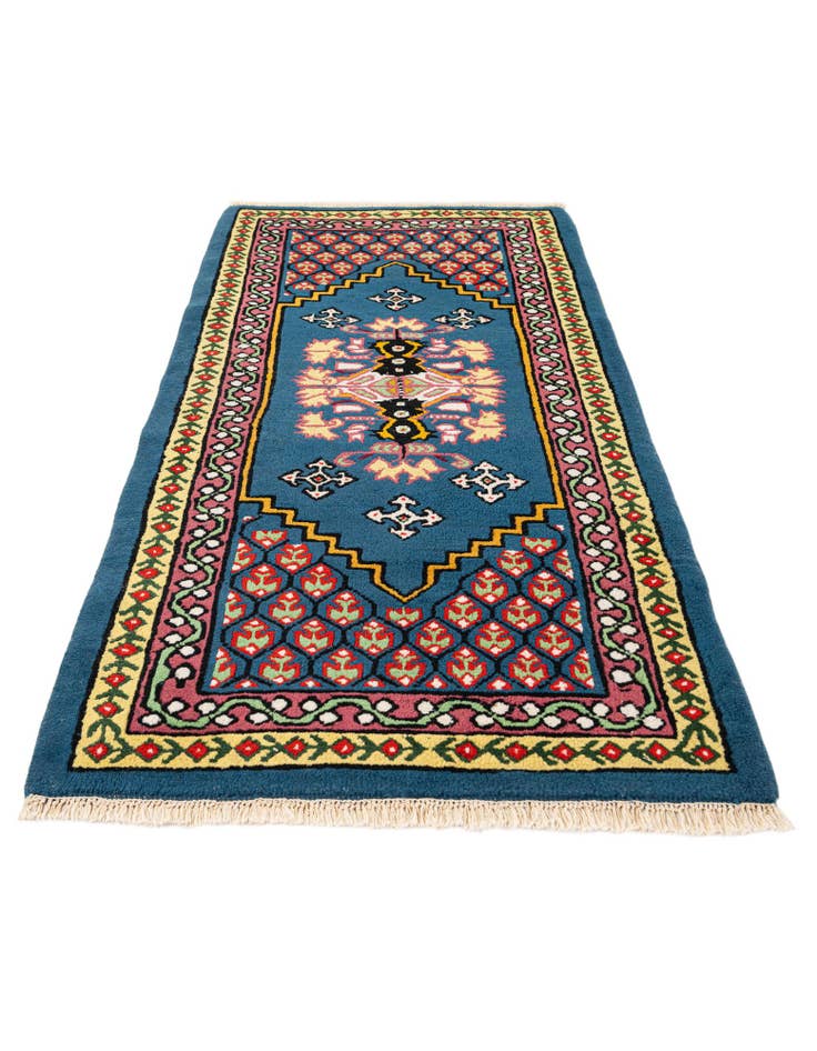 Detail image of 2' 6 x 5'  Hand Knotted Moroccan Wool Runner Rug