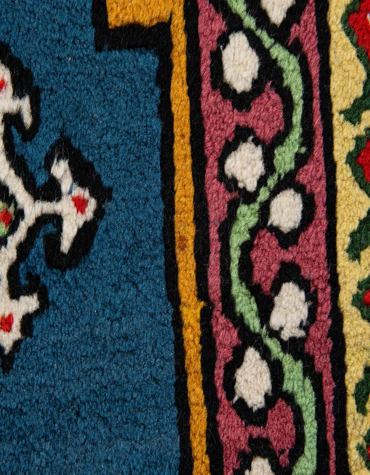 Detail image of 2' 6 x 5'  Hand Knotted Moroccan Wool Runner Rug