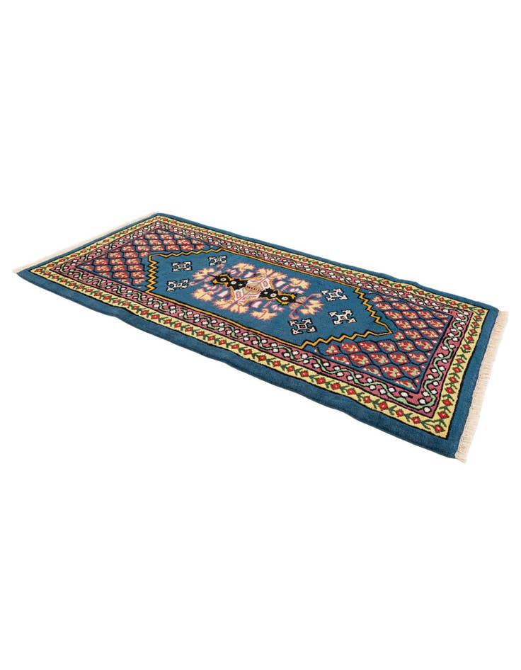 Detail image of 2' 6 x 5' Hand Knotted Moroccan Wool Runner Rug